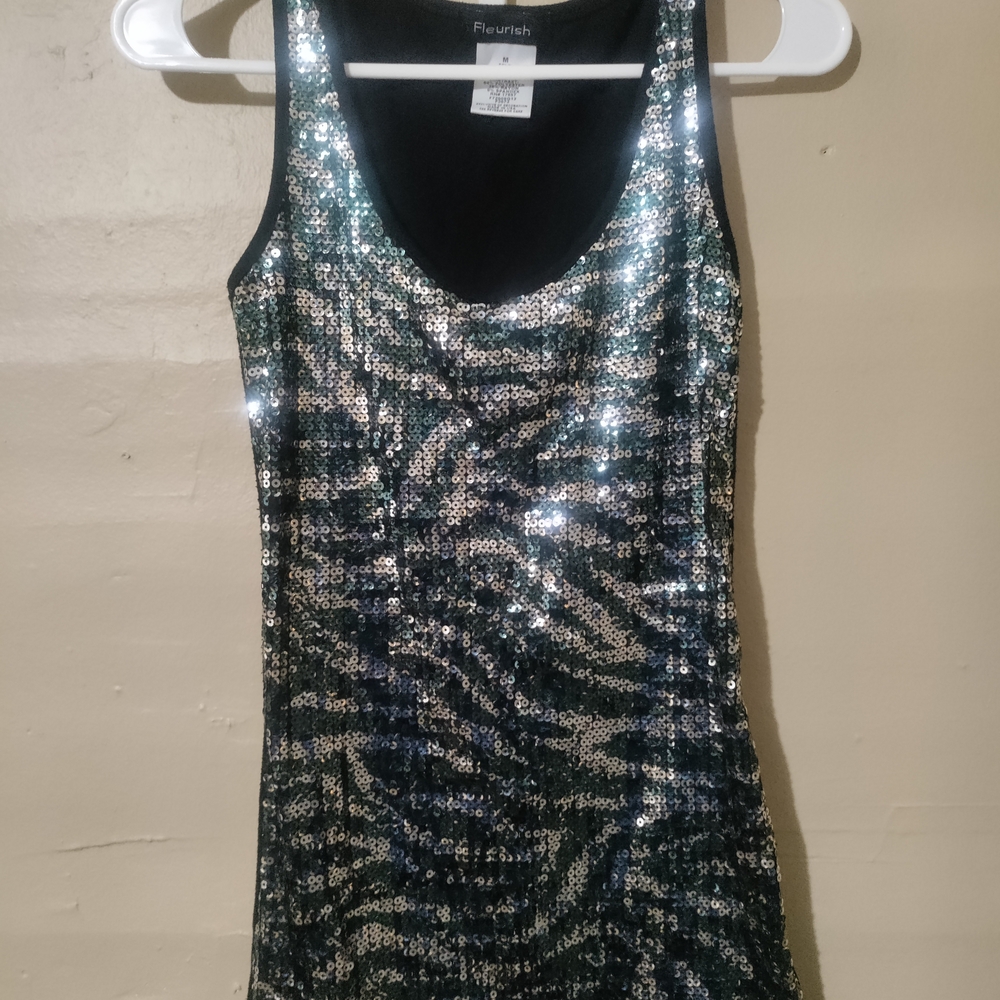 Fleurish Black and Silver Sequin Dress